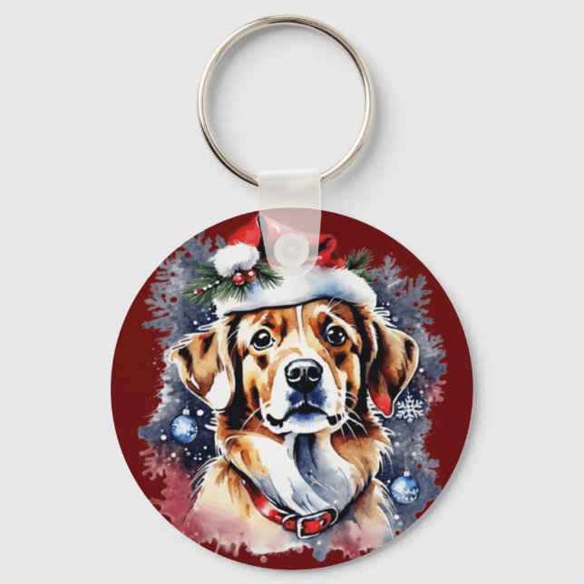 Llavero Navidades adorables cachorros (Anverso)