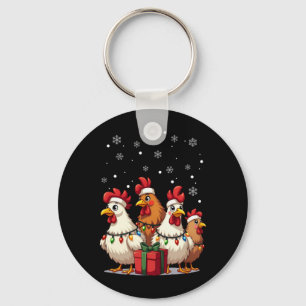Llavero Navidades alumbran pollo Santa Funny Xmas