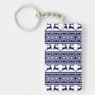 Llavero Navidades, azul y blanco escandinavo