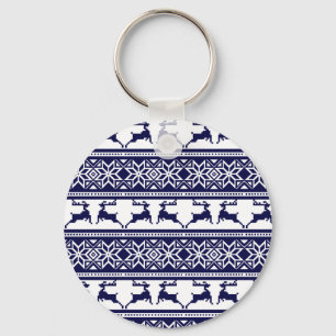 Llavero Navidades, azul y blanco escandinavo