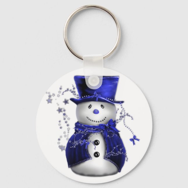 Llavero Navidades azules Snowman (Anverso)