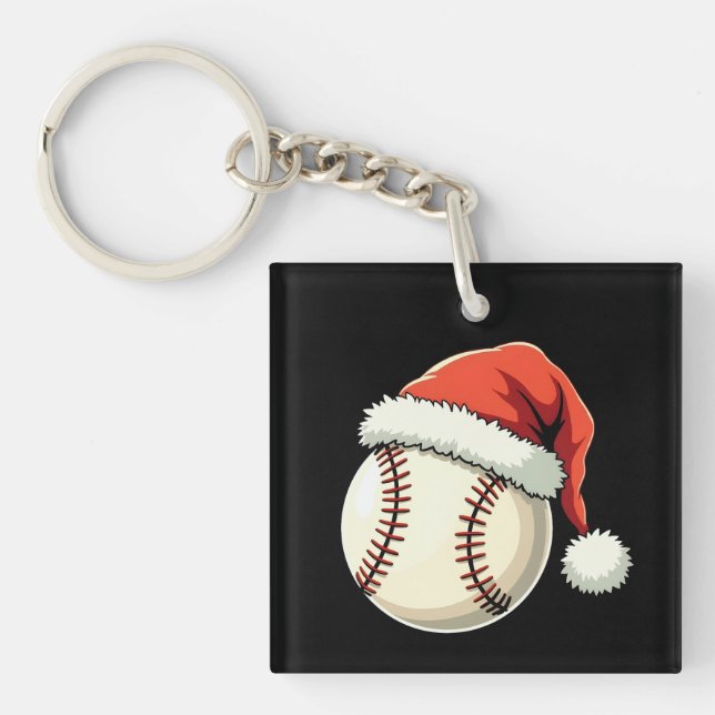 Llavero Navidades Béisbol Santa Hat Divertidas navidades d (Frente)