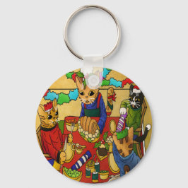 Llavero Navidades británicos cenan gatos