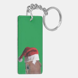 Llavero Navidades Caballos con Gorras de Santa Claus