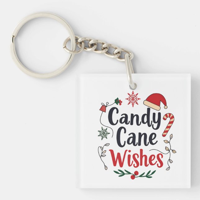 Llavero Navidades Candy Cane Keychain - Alegre idea de reg (Frente)
