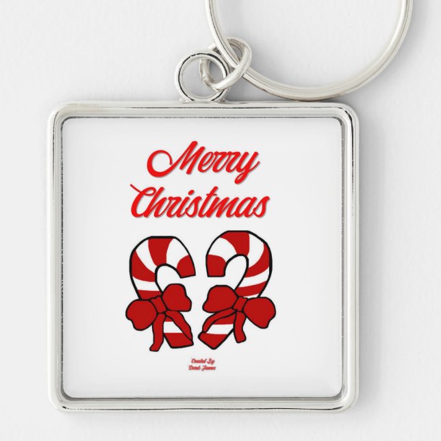 Llavero Navidades Candy Canes Premium Square Key Chain (Frente)