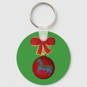Llavero Navidades Carousel Horse Bow Holiday Keychain