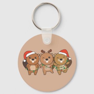 Llavero Navidades castores Navidades Animales Cute la clav