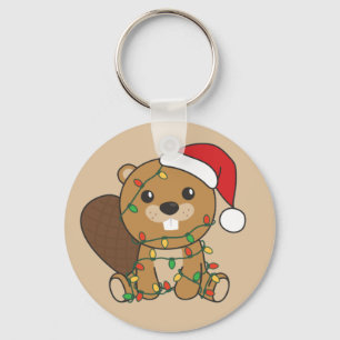 Llavero Navidades castores Winter Animals Beaver Keychain