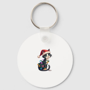 Llavero Navidades Cat Tuxedo gato negro gatito luces gatit