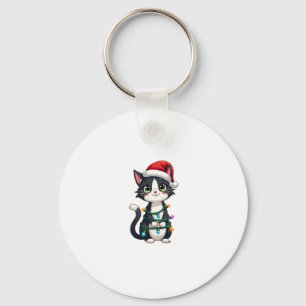 Llavero Navidades Cat Tuxedo gato negro gatito luces gatit
