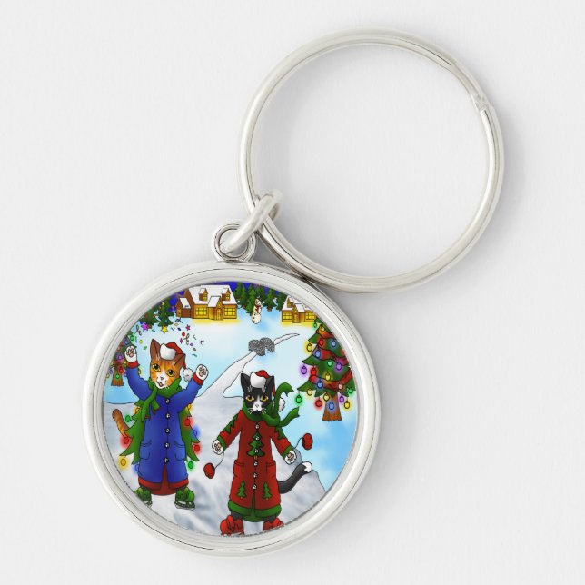 Llavero Navidades Cats para patinaje sobre hielo V2 (Frente)