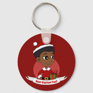 Llavero Navidades chica con un personalizado africano