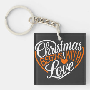 Llavero Navidades comienzan con amor diseño de arte digita
