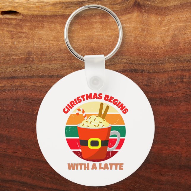 LLAVERO NAVIDADES COMIENZAN CON UN LATTE (Anverso)