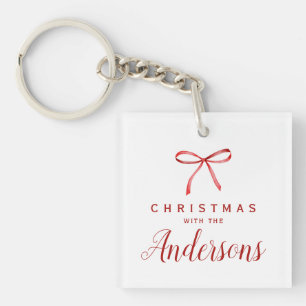 Llavero Navidades con familia - cinta roja