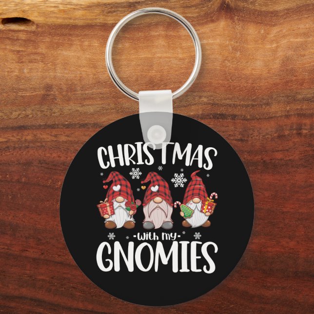 Llavero Navidades Con Mi Gnome De Gnomies De Búfalo Rojo (Anverso)