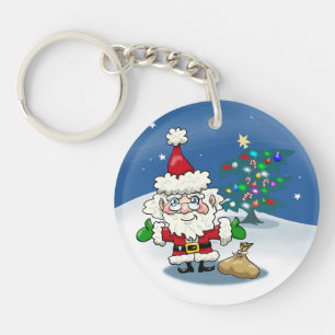 Llavero Navidades con Santa y su cadena de renos
