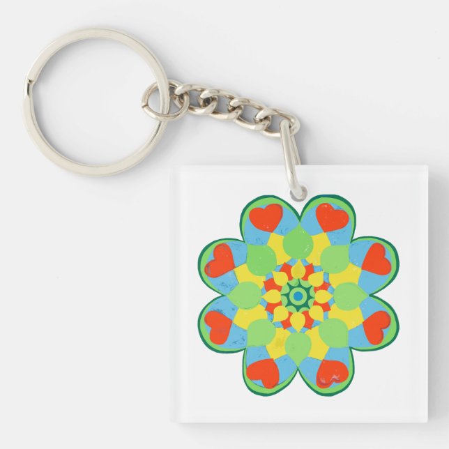 Llavero Navidades Corazón Mandala Keychain (Frente)