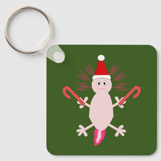 Llavero Navidades Cute Axolotl Personalizado de doble cara (Anverso)