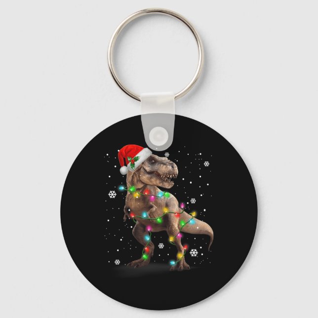 Llavero Navidades de árbol de dinosaurio T-rex Navidad Mas (Anverso)