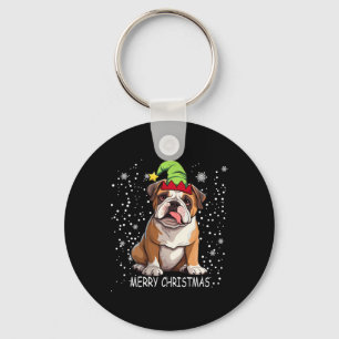 Llavero Navidades de árbol de perros Bulldog inglés dulces