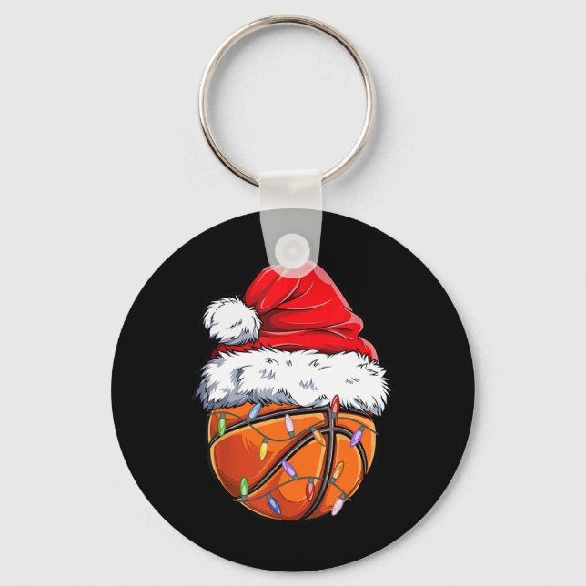 Llavero Navidades de baloncesto Santa Hat - Fun Basketball (Anverso)