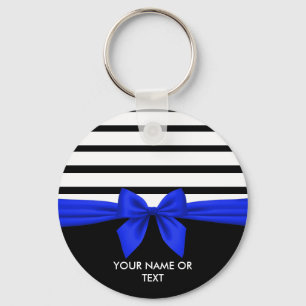 Llavero Navidades de banda blanca negra personalizada Blue