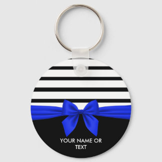Llavero Navidades de banda blanca negra personalizada Blue