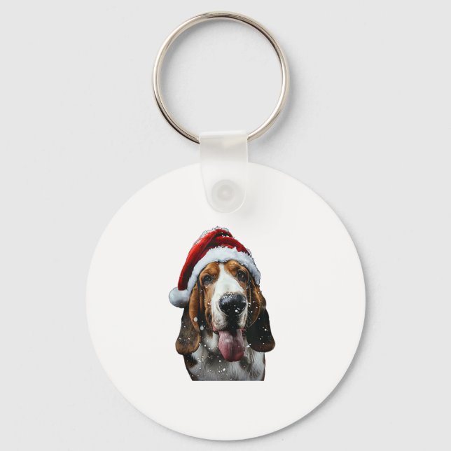 Llavero Navidades de Basset Hound (Anverso)