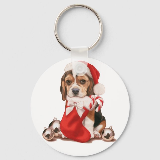 Llavero Navidades de Beagle Puppy (Anverso)