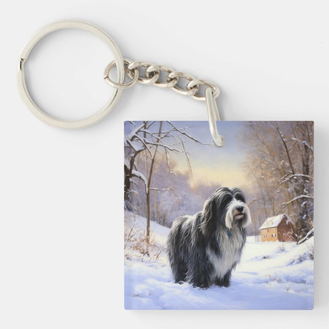 Llavero Navidades De Beart Collie Let It Snow (Frente)