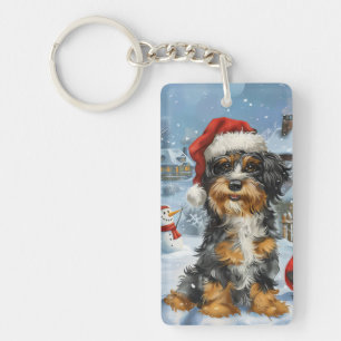 Llavero Navidades de Bernedoodle Dog Winter Wonderland