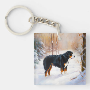 Llavero Navidades de Bernese Mountain Let It Snow