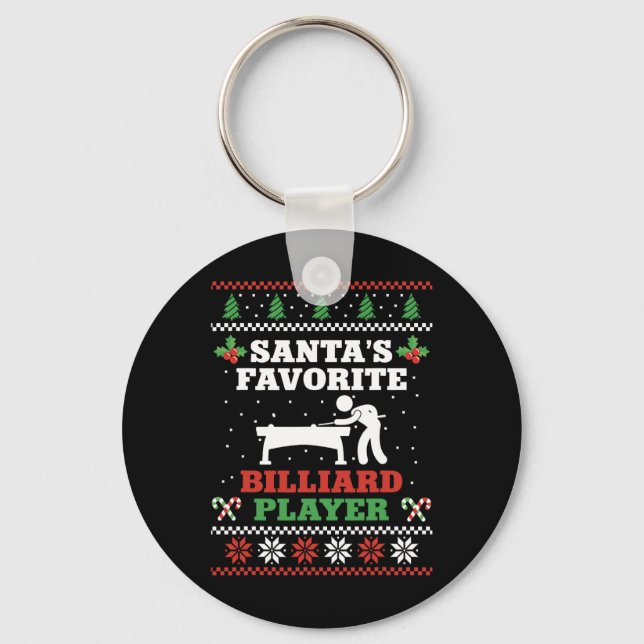 Llavero Navidades de billar jugadores de bolas de billar c (Anverso)