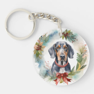 Llavero Navidades de Bluetick Coonhound Wreath Festix Pup