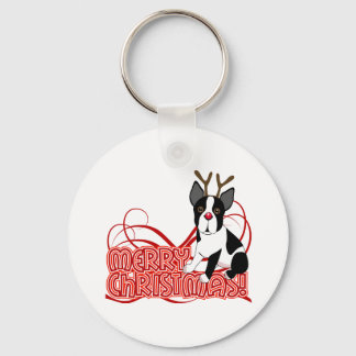Llavero Navidades de Boston Terrier