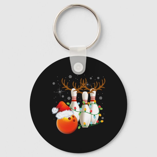 Llavero Navidades de Bowling Gifts Bowling Santa Hat Chris (Anverso)