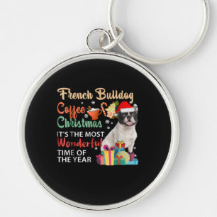Llavero Navidades de café de Bulldog francés es maravillos