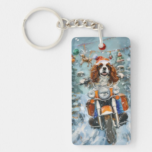 Llavero Navidades de Cavalier King Charles Spaniel (Frente)