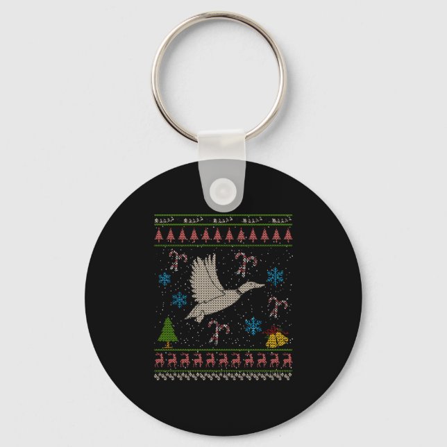 Llavero Navidades de caza de pato suéter sudoroso cazador  (Anverso)