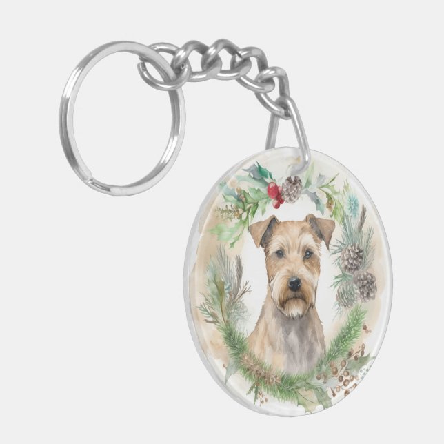 Llavero Navidades de Chesapeake Bay Terrier Wreath Festime (Frente Izquierda)