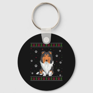 Llavero Navidades de Collie tosca Mascota de Navidad Perro