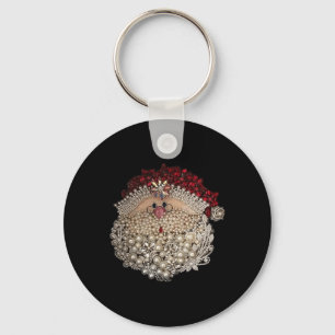 Llavero Navidades de cuentas Santa Star-gemstone-White-Xma