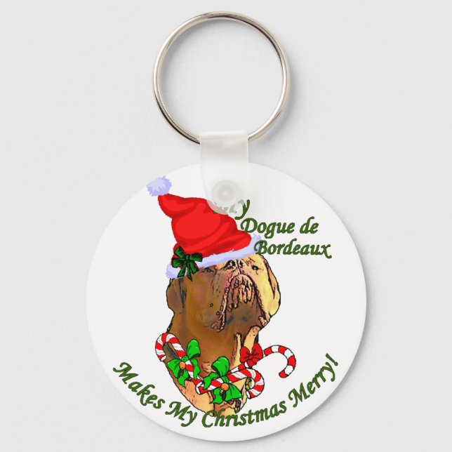 Llavero Navidades de Dogue de Bordeaux (Anverso)