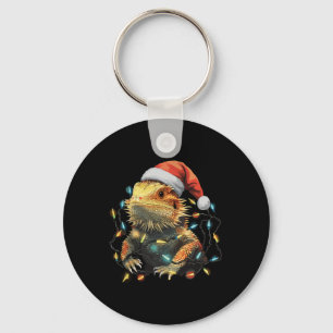 Llavero Navidades de dragón con barba alumbran Santa Hat X