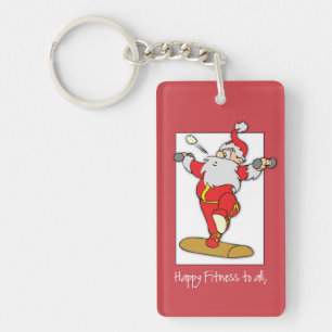 Llavero Navidades de ejercicios de fitness con Santa Claus