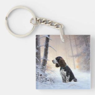 Llavero Navidades de English Springer Spaniel Let It Snow