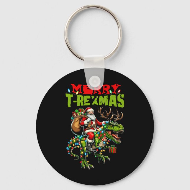 Llavero Navidades de Feliz T-Rexmas Navidad T Rex Dinosaur (Anverso)