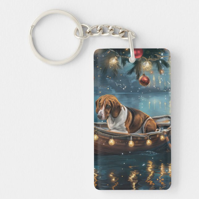 Llavero Navidades de Foxhound ingleses norteamericanos dis (Frente)